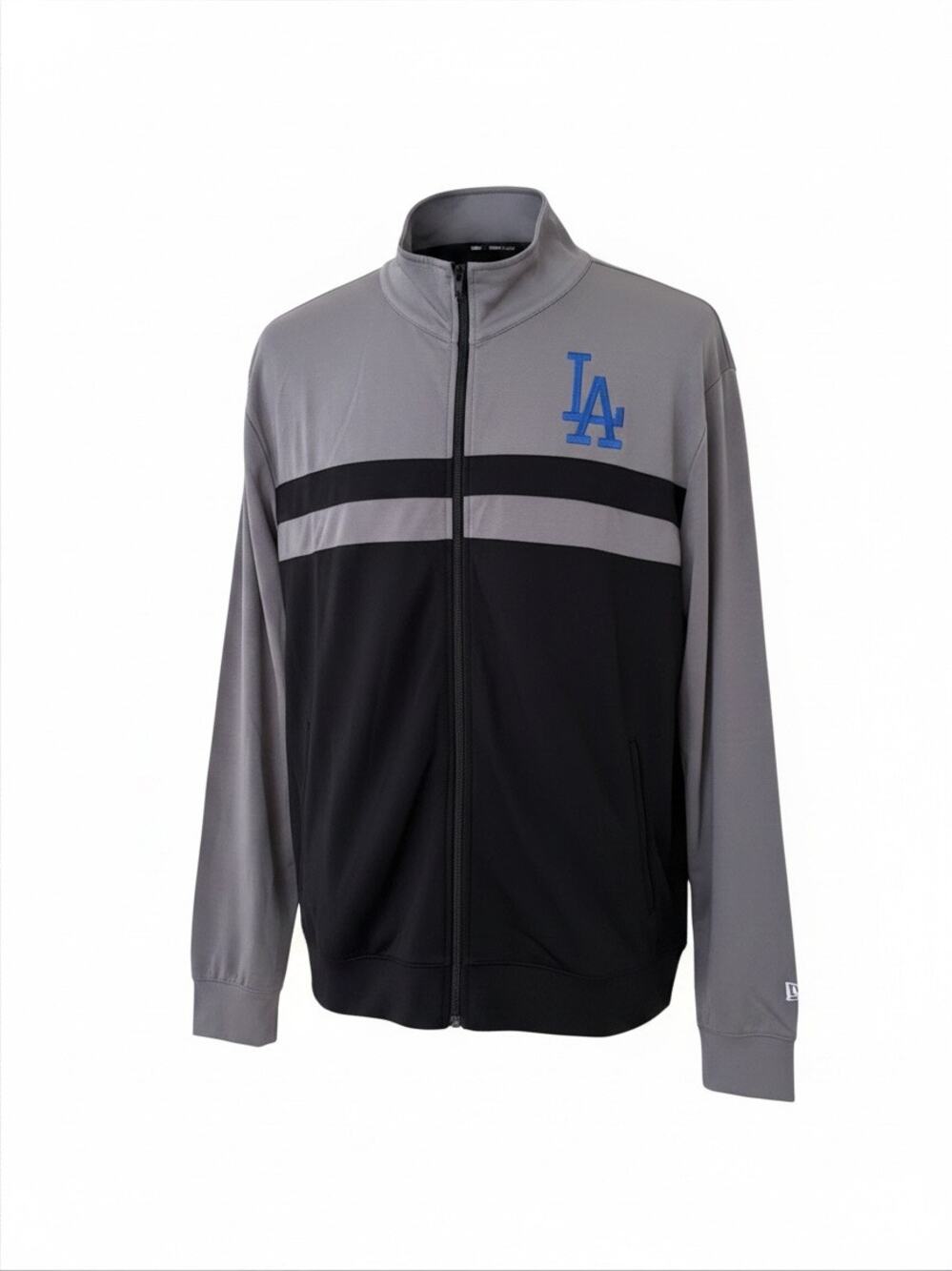 Los Angeles Dodgers New Era Men Gray&Black Full Zip Front Track Jacket Size XL